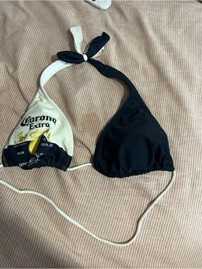 Corona Two-Tone Triangle Bikini Top - Black & Cream